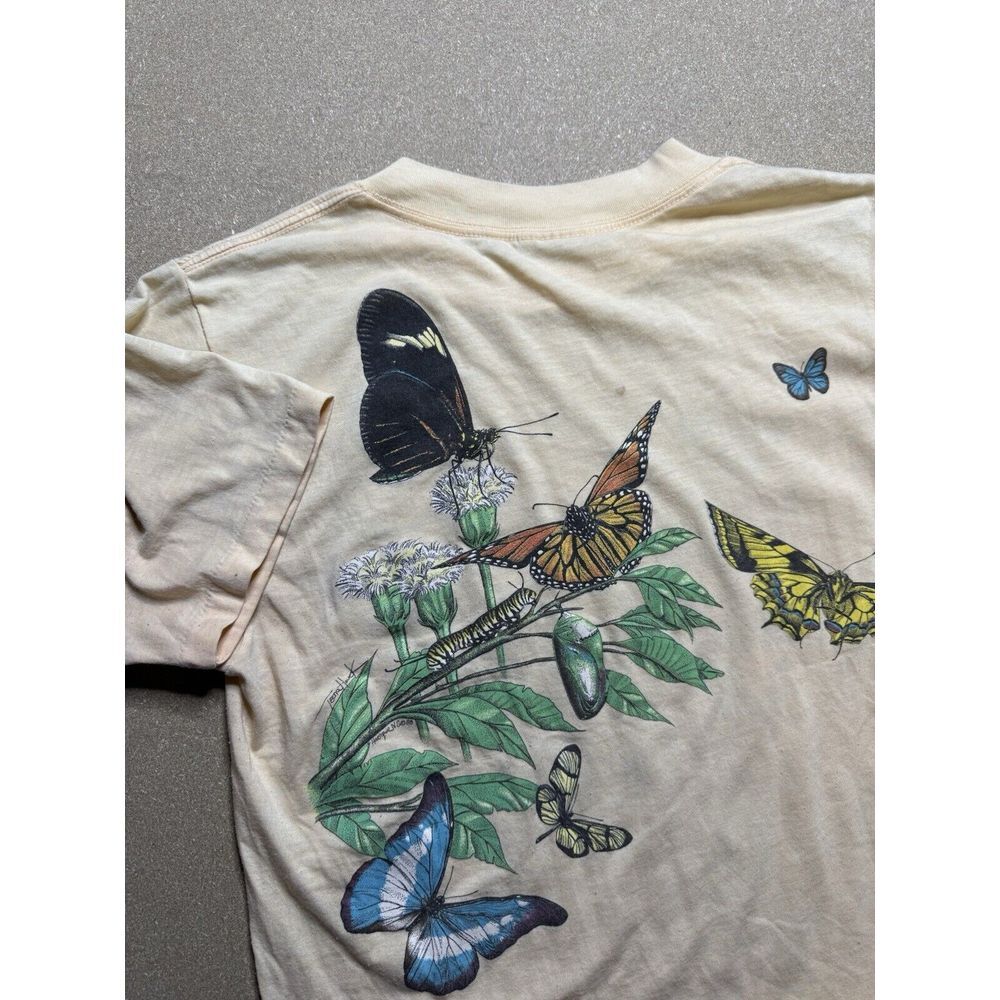 Vintage Harlequin T Shirt 1988 by Teena Houck butterfly monarch Medium